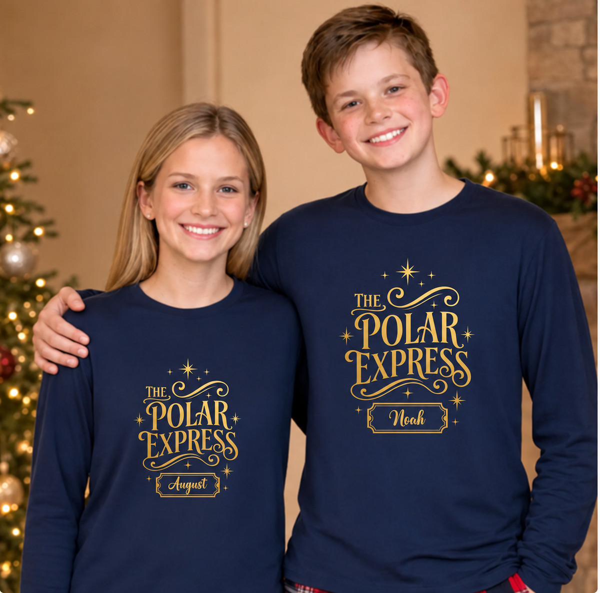 Family Long-Sleeved Polar Express Matching Outfits - Christmas Eve Gift