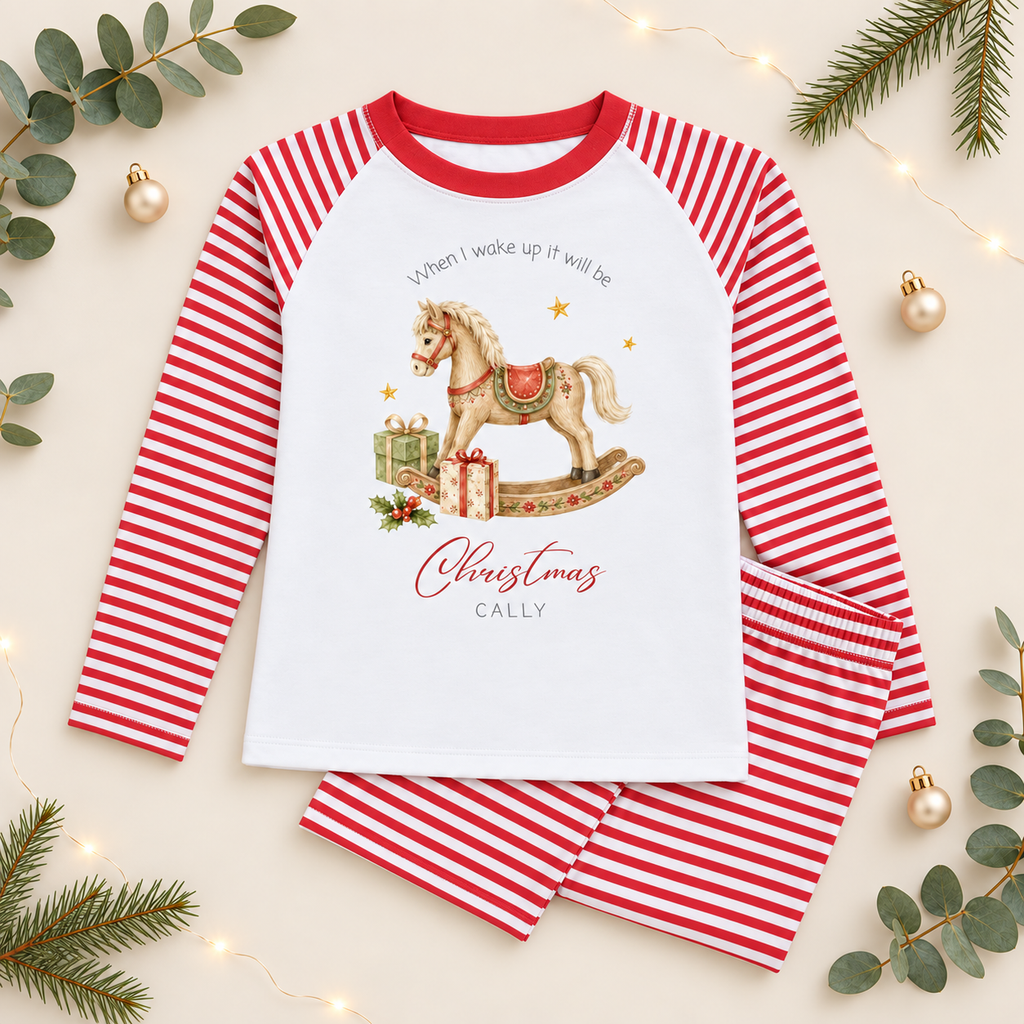 When I Wake Up It Will Be Christmas Personalised Children's Festive Pyjamas