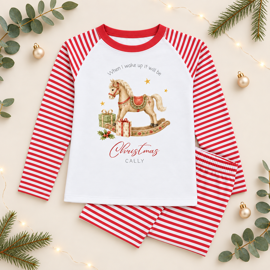 When I Wake Up It Will Be Christmas Personalised Children's Festive Pyjamas