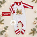 Personalised First Christmas Teddy Bear Baby Romper – Watercolour Festive Outfit