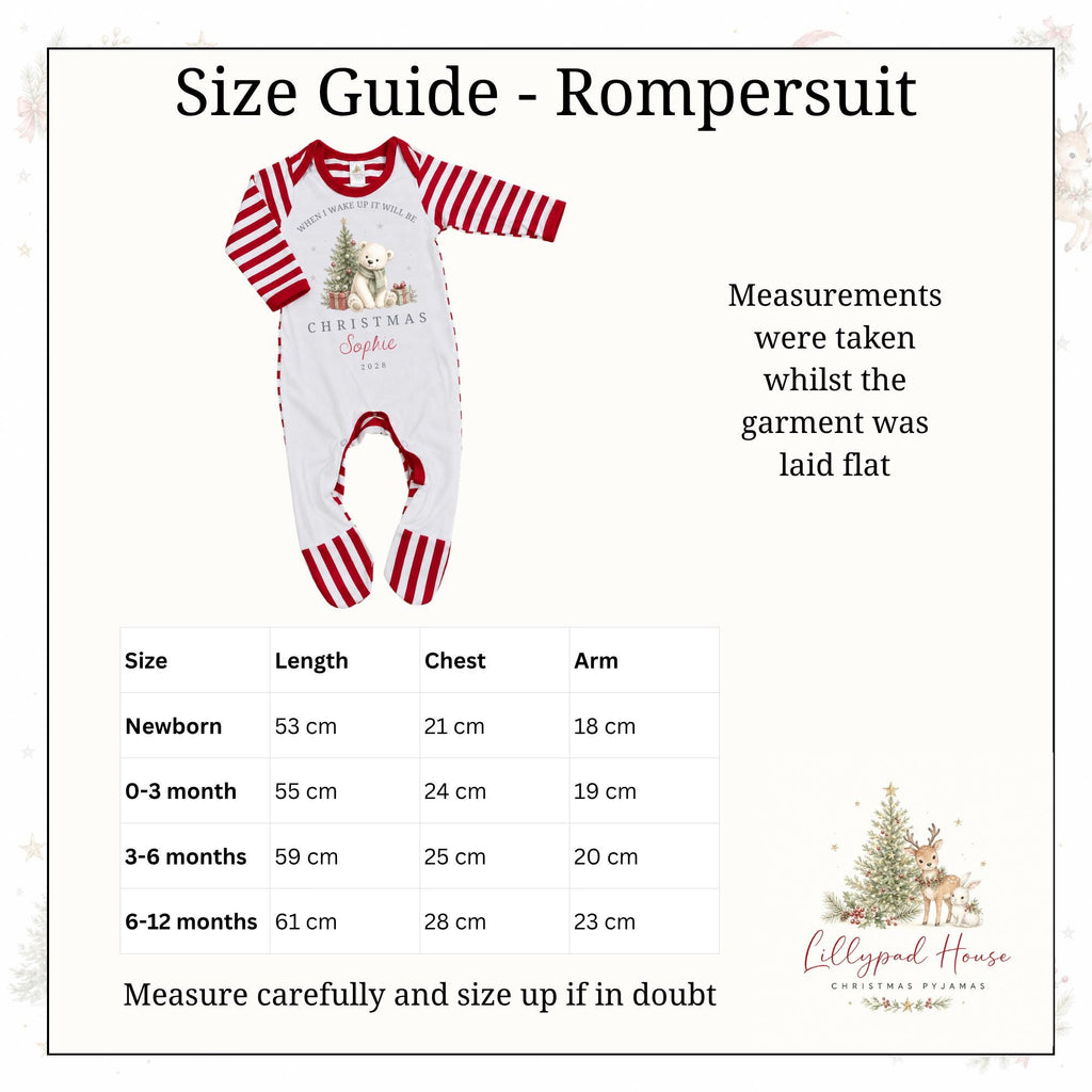 Christmas Polar Bear Themed  Baby Romper; Xmas Eve Box Children's Pyjamas
