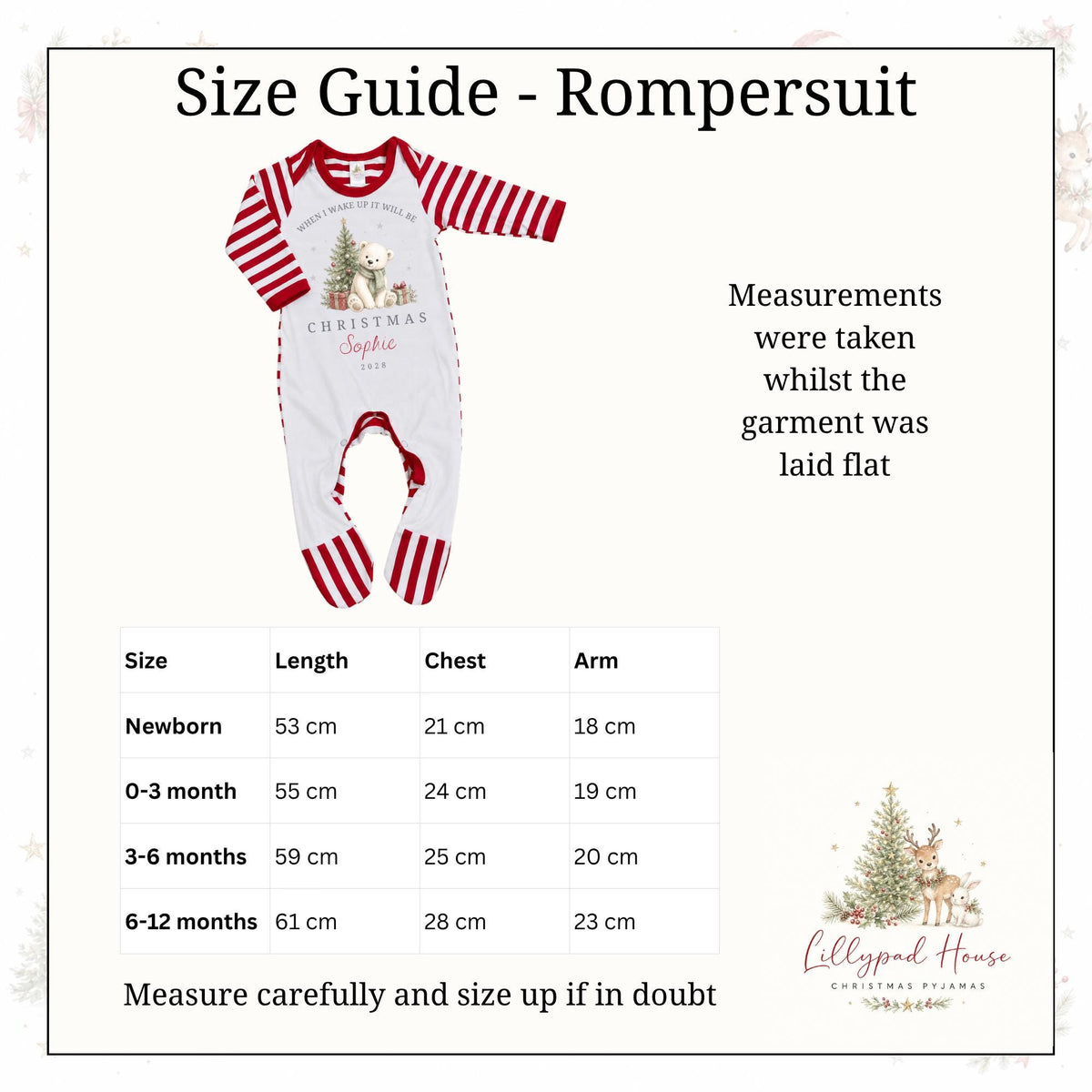 Christmas Polar Bear Themed  Baby Romper; Xmas Eve Box Children's Pyjamas