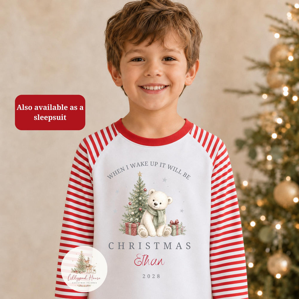 Christmas Polar Bear Themed  Baby Romper; Xmas Eve Box Children's Pyjamas
