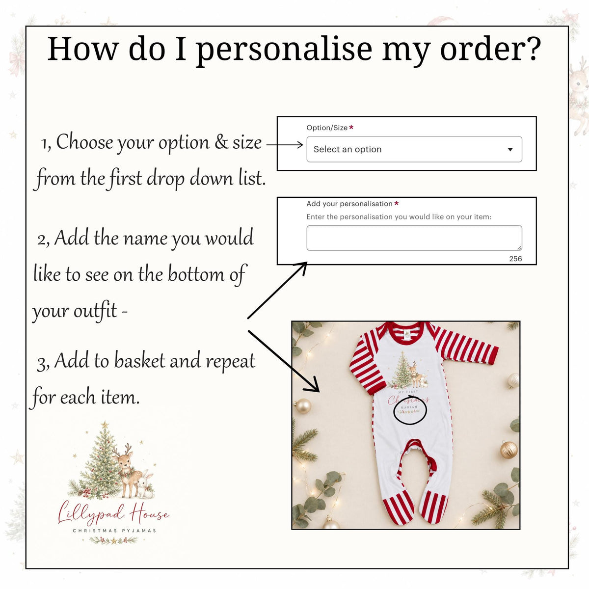 Christmas Eve Themed  Baby Romper; Xmas Eve Box Children's Pyjamas