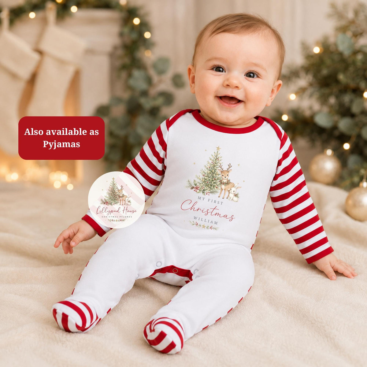 Christmas Eve Themed  Baby Romper; Xmas Eve Box Children's Pyjamas