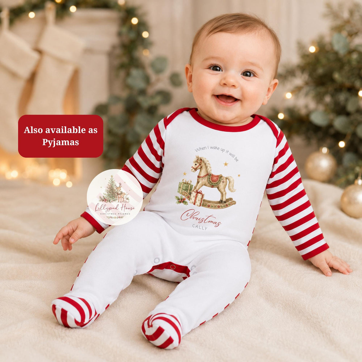 Christmas Eve Themed  Baby Romper; Xmas Eve Box Children's Pyjamas