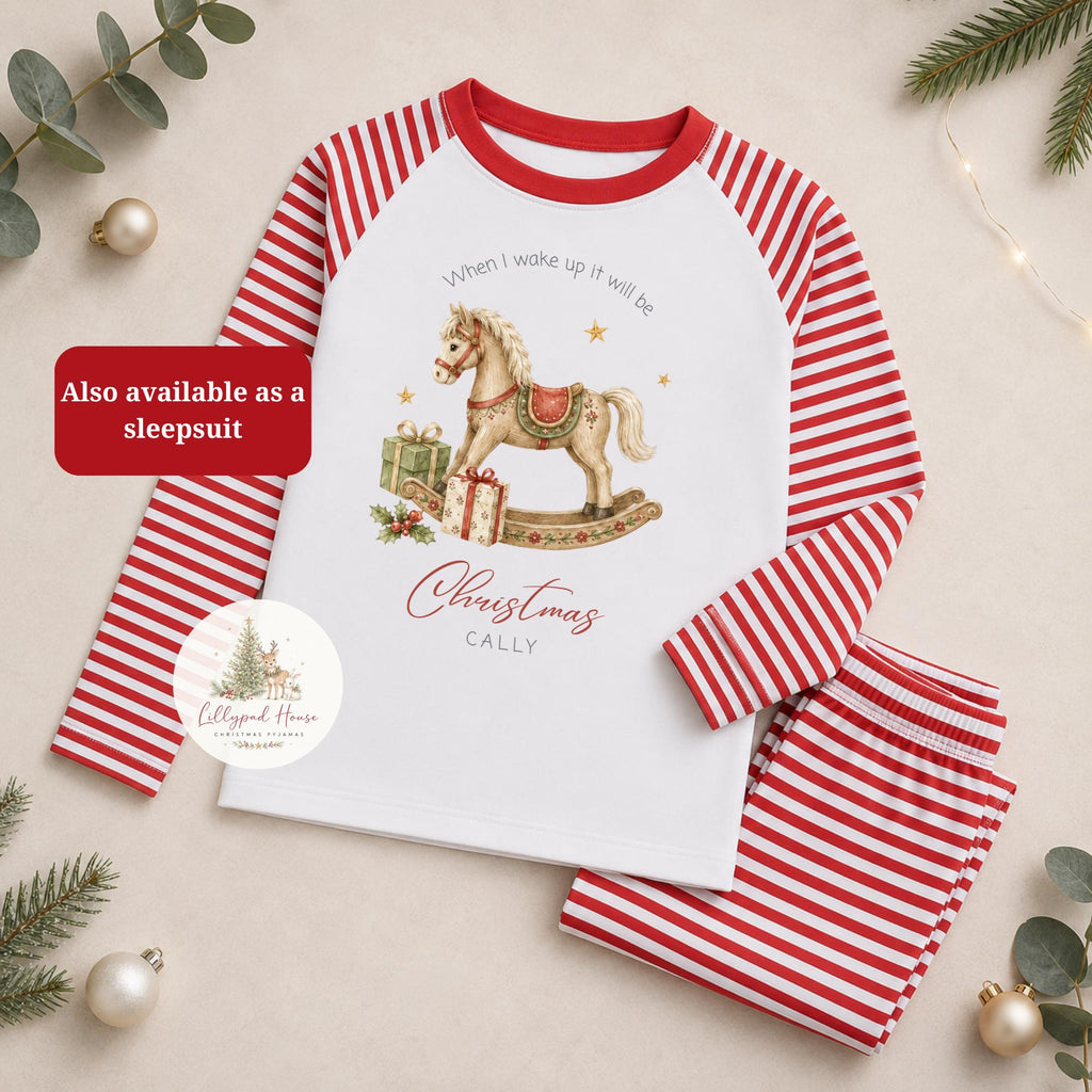 When I Wake Up It Will Be Christmas Personalised Children's Festive Pyjamas
