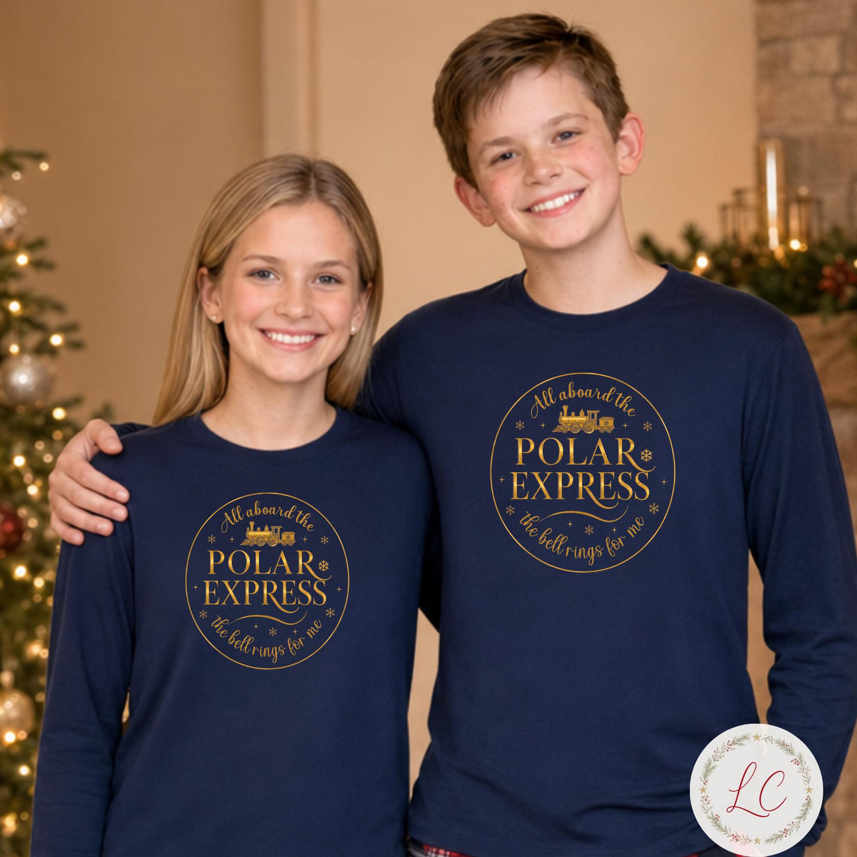 Polar Express Matching Family Christmas Pyjama Style Clothing; Personalised Xmas Eve Outfit
