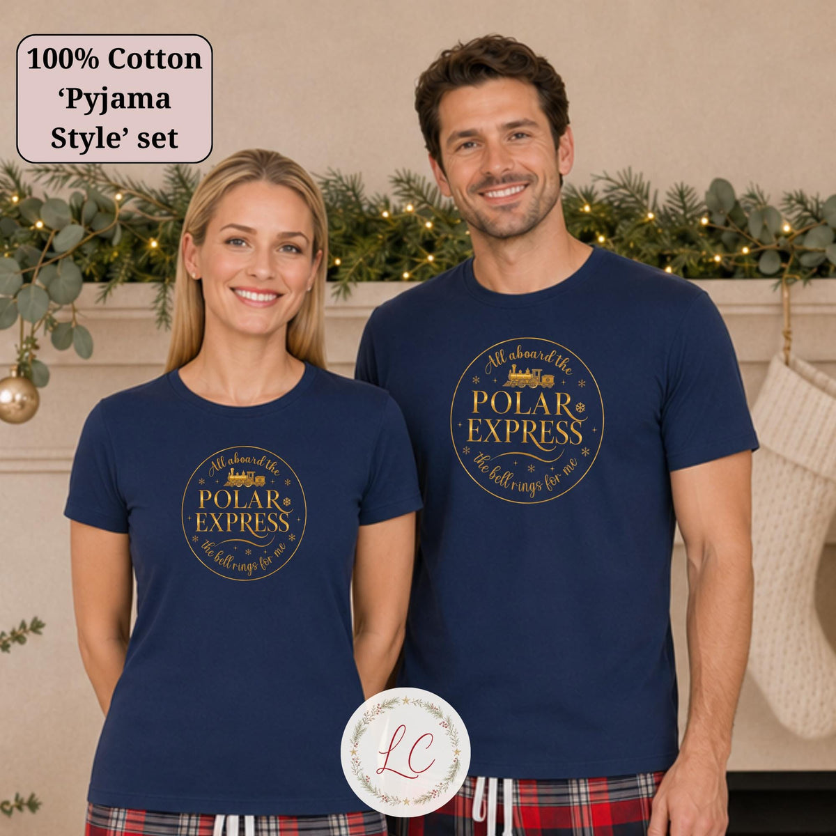 Short Sleeved Polar Express Pyjama Style Set for Christmas Eve Adventures
