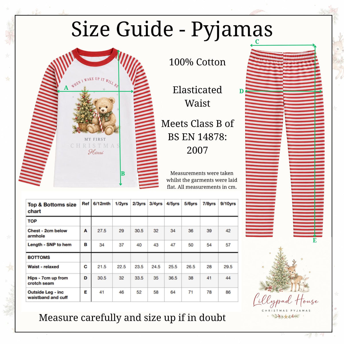 Personalised First Christmas Teddy Bear Baby Romper – Watercolour Festive Outfit