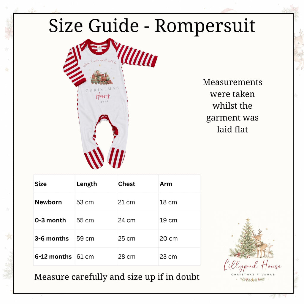 Train Themed Christmas Baby Romper; Xmas Eve Box Children's Pyjamas