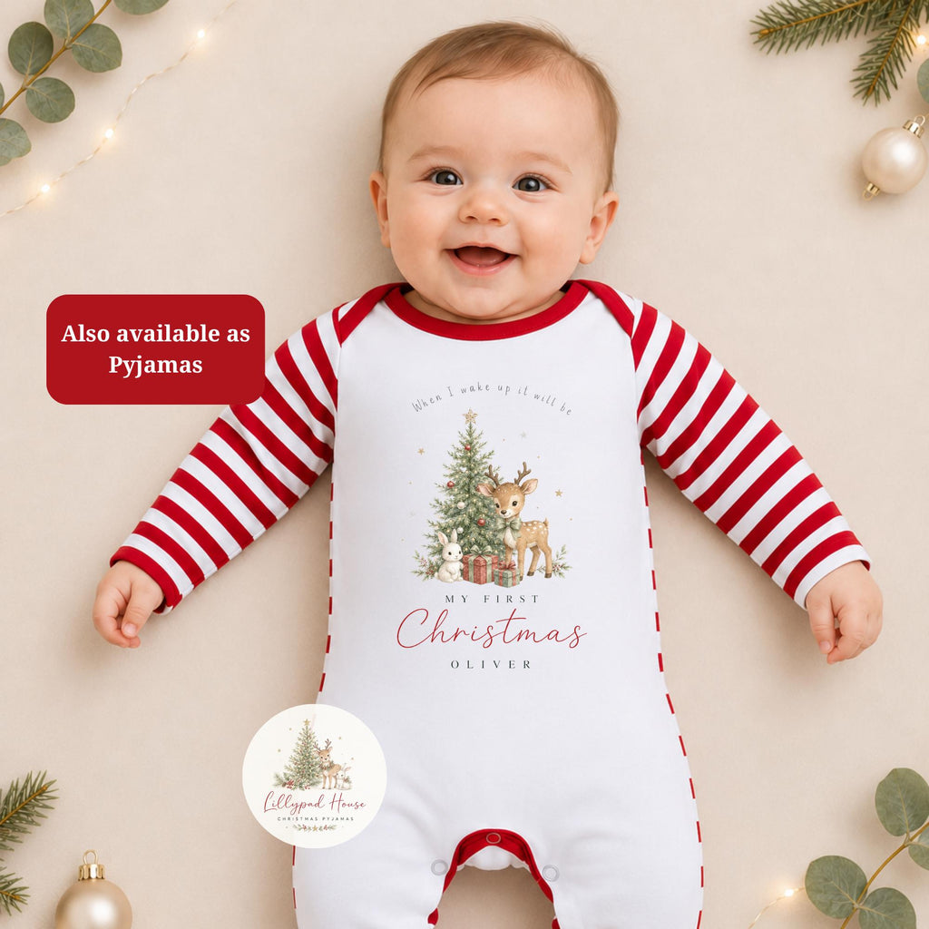 My First Christmas Eve Themed  Baby Romper; Xmas Eve Box Children's Pyjamas