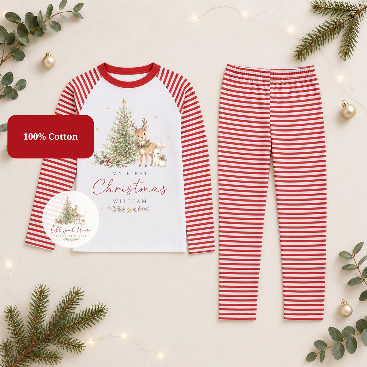 Christmas Eve Themed  Baby Romper; Xmas Eve Box Children's Pyjamas