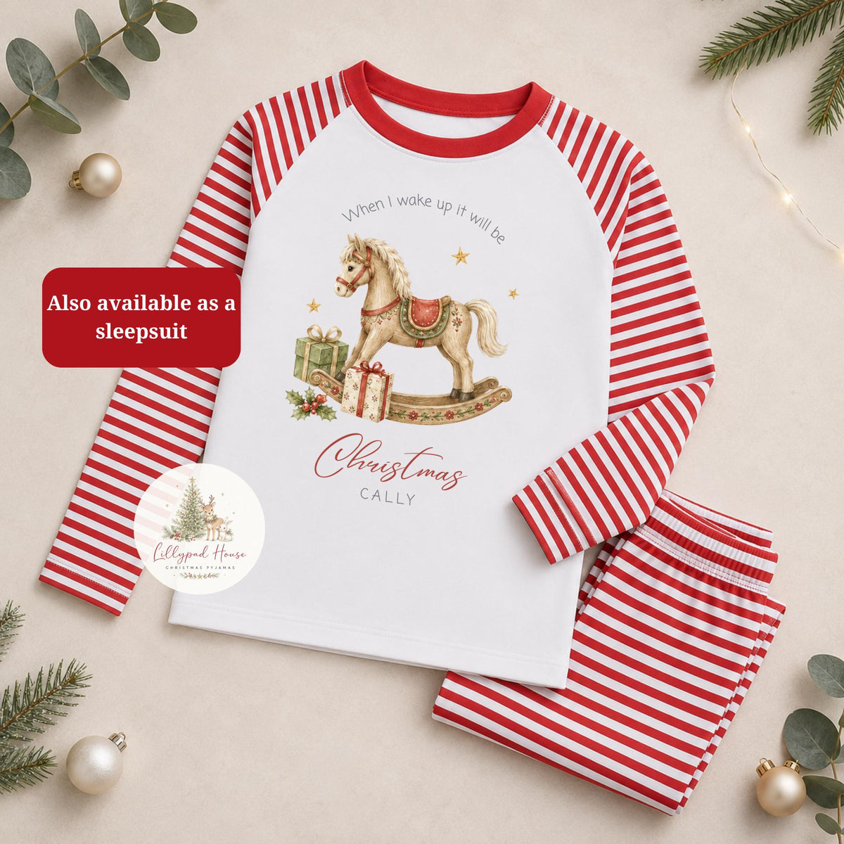 Christmas Eve Themed  Baby Romper; Xmas Eve Box Children's Pyjamas