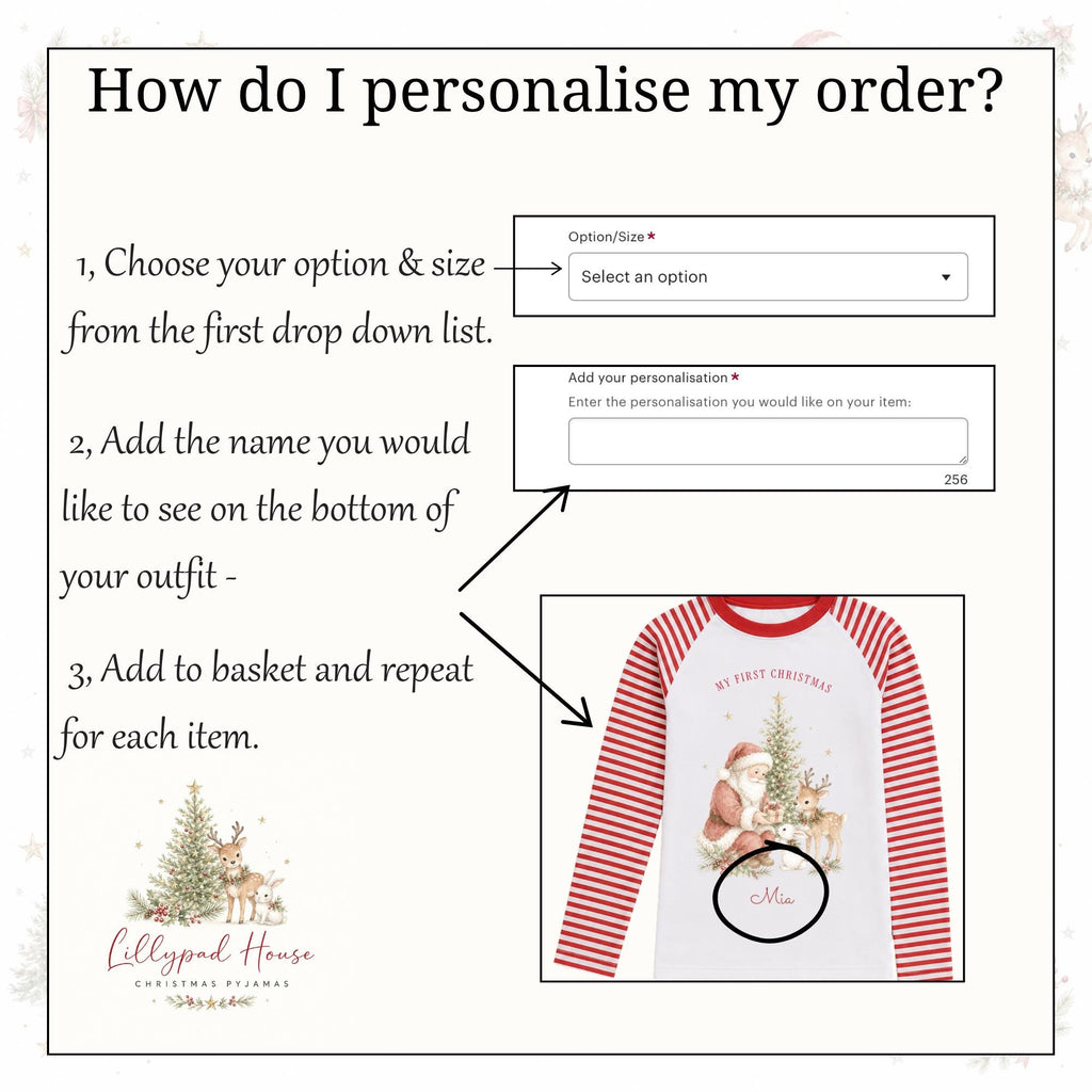 First Christmas Eve Themed  Baby Romper; Xmas Eve Box Children's Pyjamas