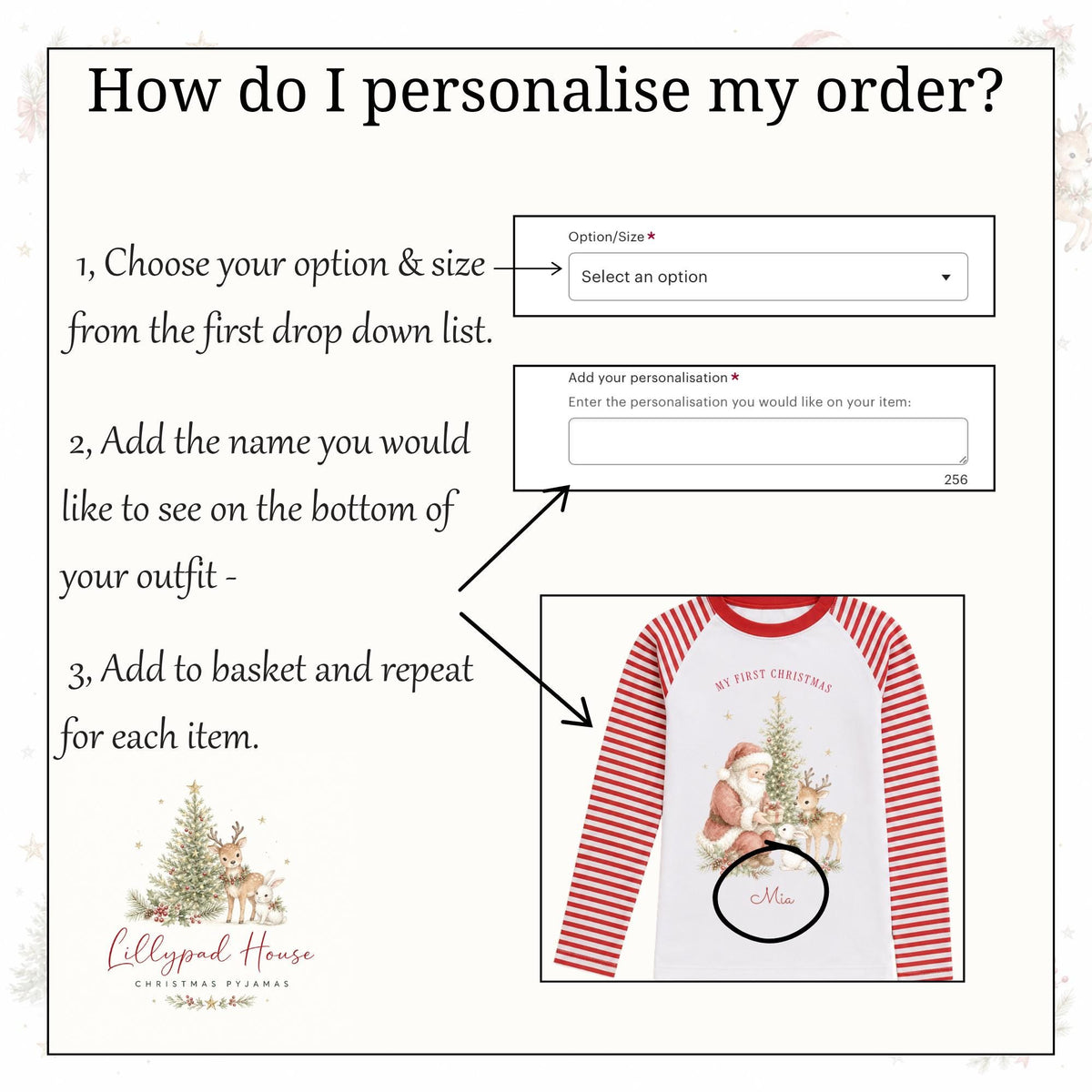 First Christmas Eve Themed  Baby Romper; Xmas Eve Box Children's Pyjamas