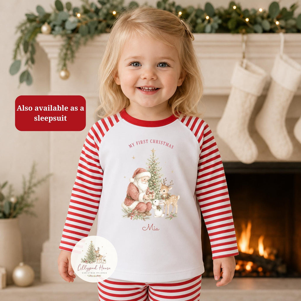 First Christmas Eve Themed  Baby Romper; Xmas Eve Box Children's Pyjamas