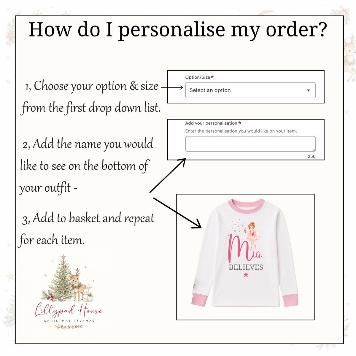 Personalised I Believe Christmas Children's Pyjamas; Personalised Baby Santa Xmas Eve PJ's