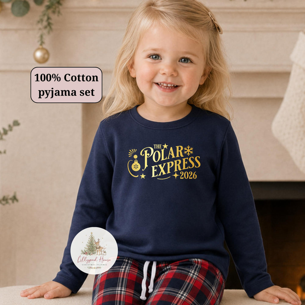 Personalised Polar Express Matching Family Christmas Pyjama Style Clothing; Personalised Xmas Eve Outfit