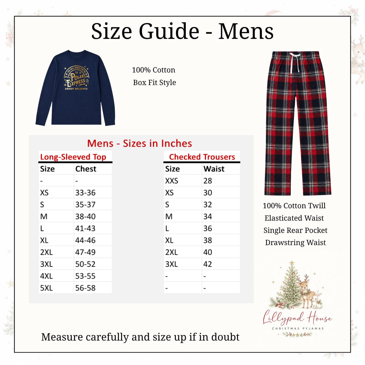 Polar Express Personalised Matching Family Christmas Pyjama Style Clothing; Personalised Xmas Eve Outfit