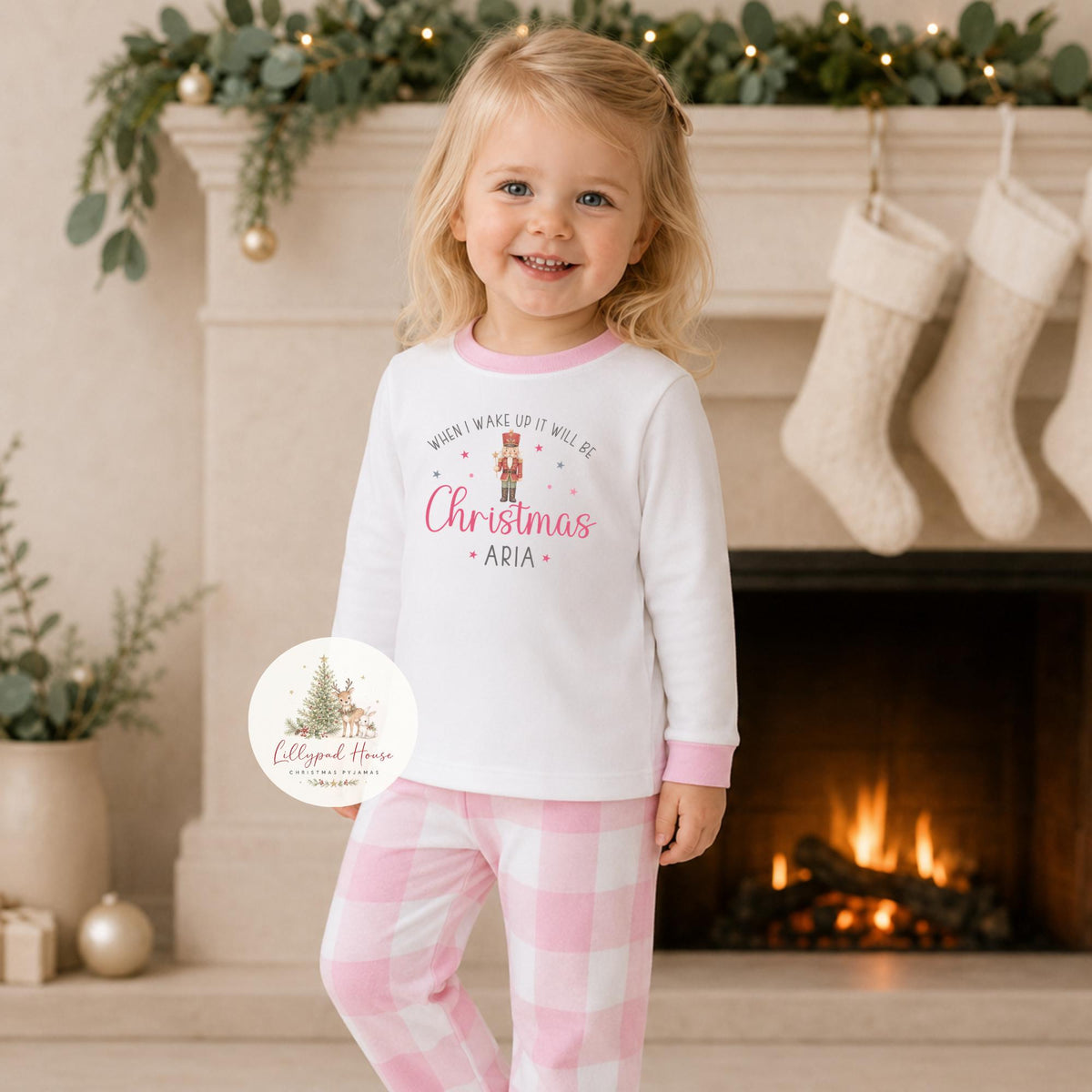 Personalised When I Wake Up children's Christmas pyjamas