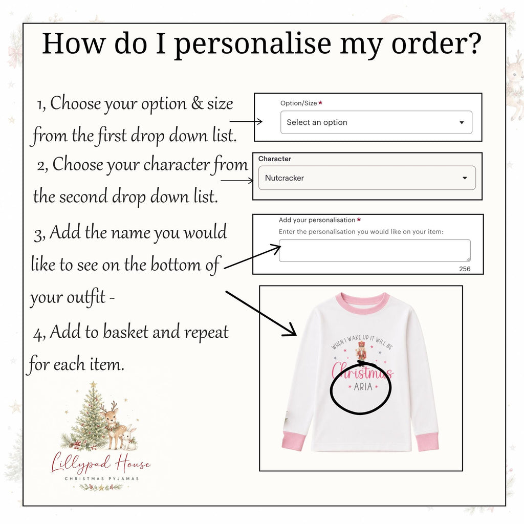Personalised Christmas Pyjamas: "When I Wake Up" Children's Xmas Eve PJs