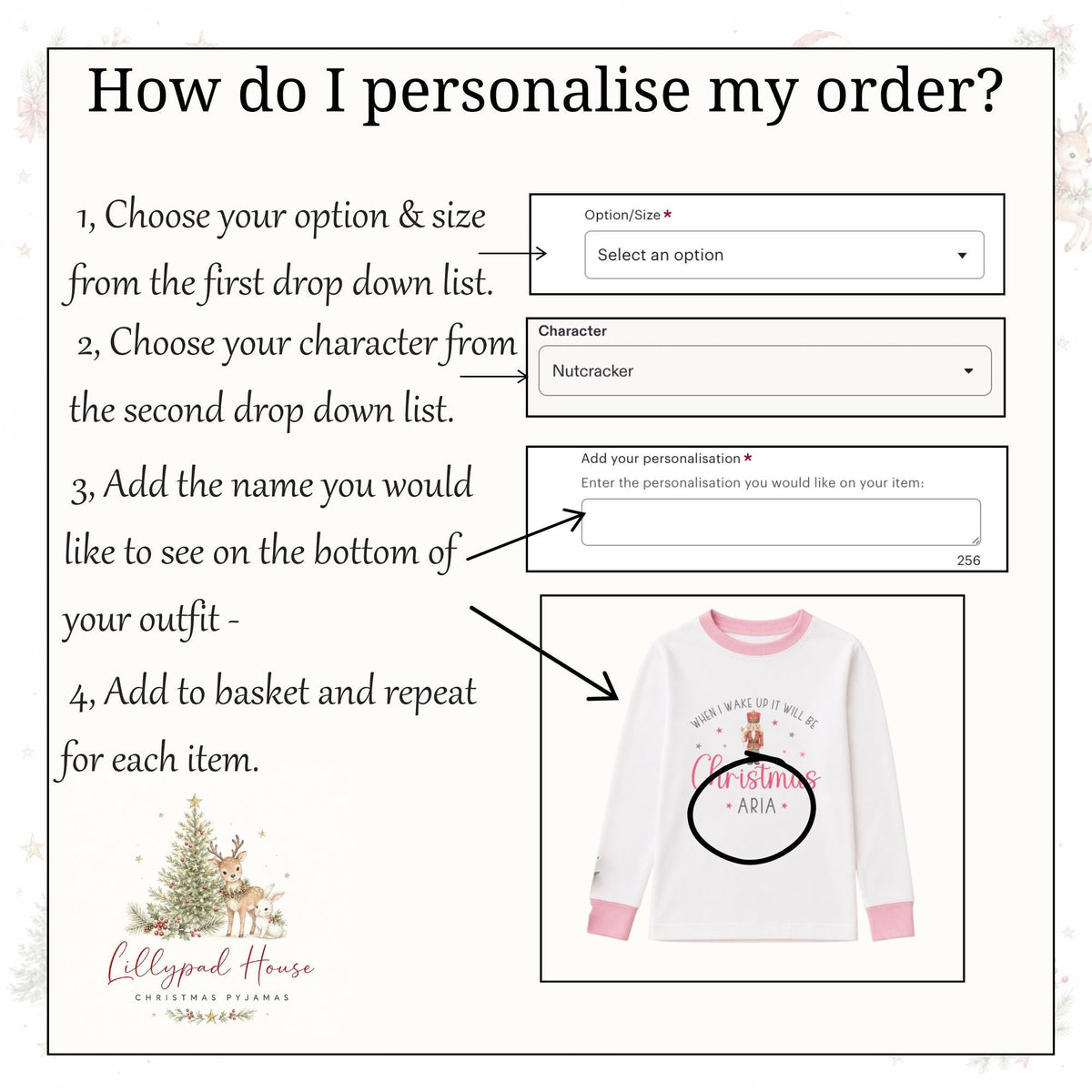 Personalised Christmas Pyjamas: "When I Wake Up" Children's Xmas Eve PJs