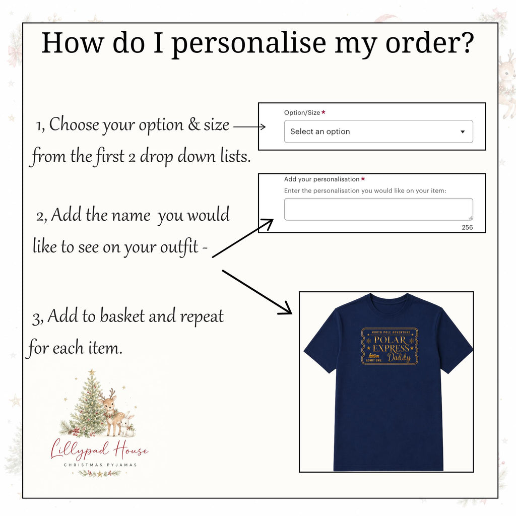 Short Sleeved Personalised Polar Express Pyjama Set for Christmas Eve Adventures