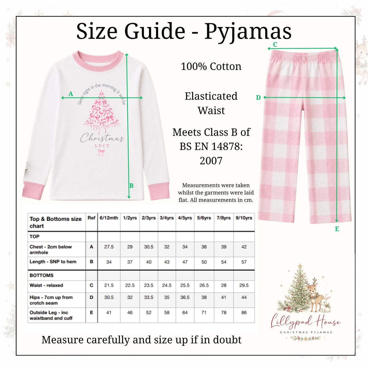 Personalised Pink Christmas Tree Pyjamas: Baby Girl Pyjamas