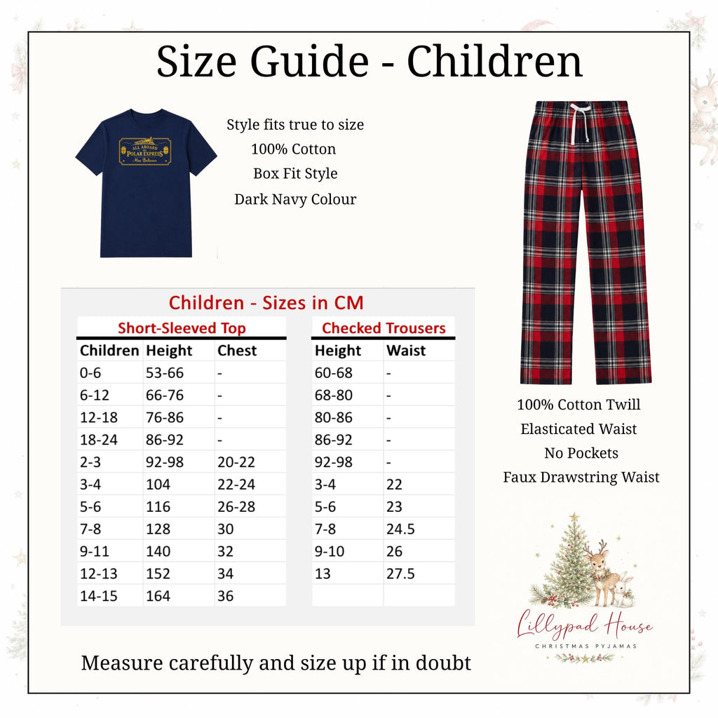 Short Sleeved Polar Express Ticket  Style Set for Christmas Eve Adventures