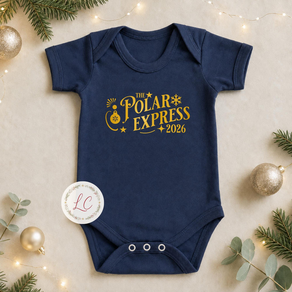 Personalised Polar Express Matching Family Christmas Pyjama Style Clothing; Personalised Xmas Eve Outfit