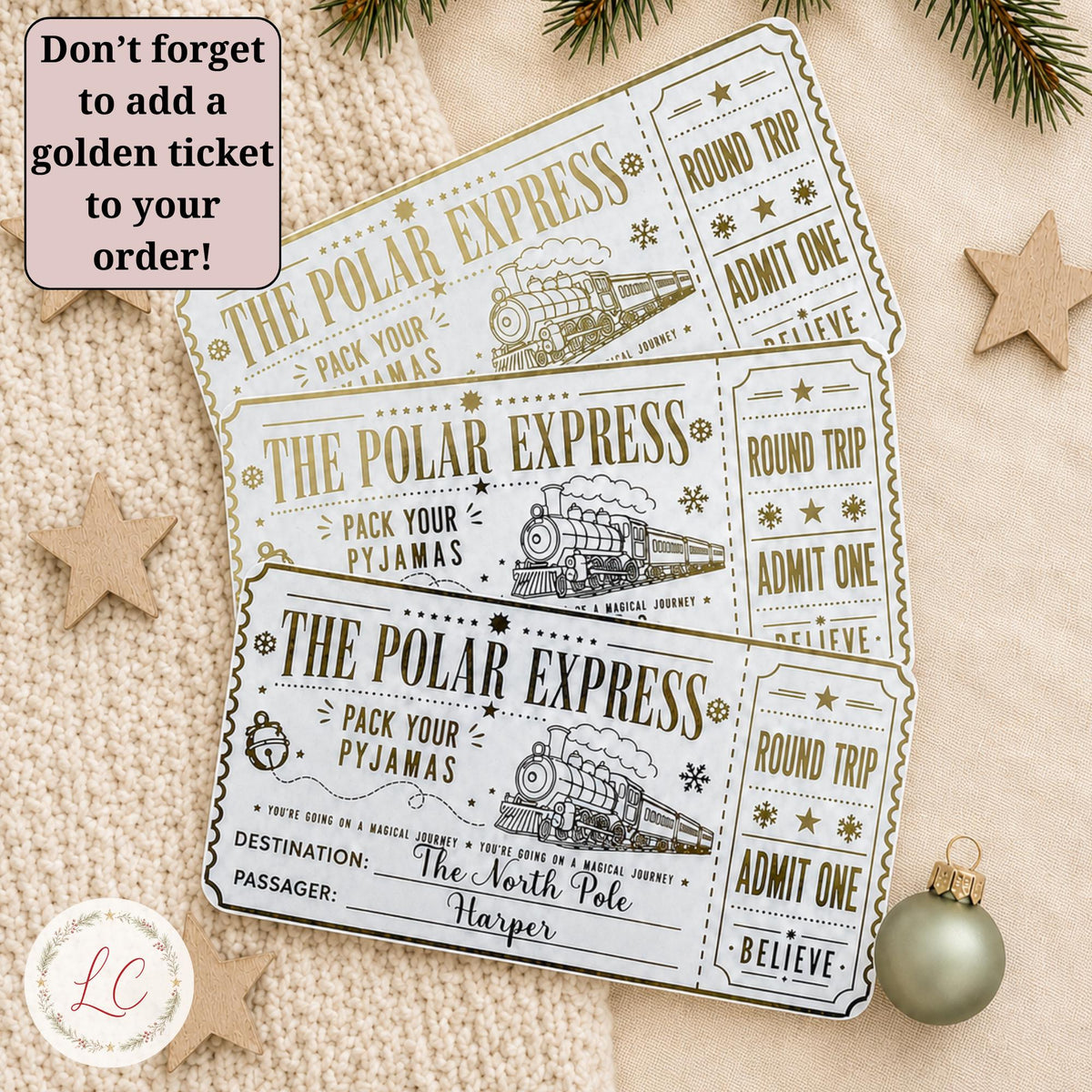Short Sleeved Personalised Polar Express Pyjama Set for Christmas Eve Adventures
