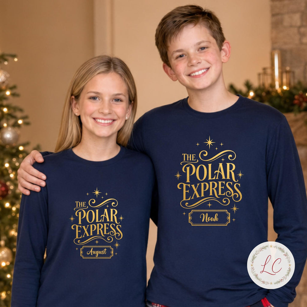 Family Long-Sleeved Polar Express Matching Outfits - Christmas Eve Gift
